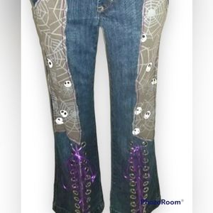 Upcycled Nightmare Before Christmas Lace Up Pants - 1/31.5"